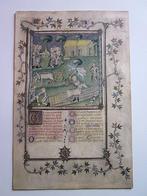 Originele gouacheverlichting: gotisch, 15e, middeleeuws, 19e, Antiek en Kunst, Ophalen of Verzenden