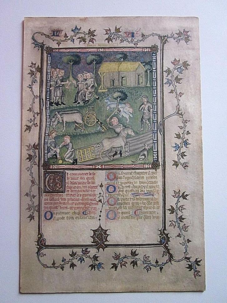 Originele gouacheverlichting: gotisch, 15e, middeleeuws, 19e, Antiek en Kunst, Kunst | Schilderijen | Klassiek, Ophalen of Verzenden