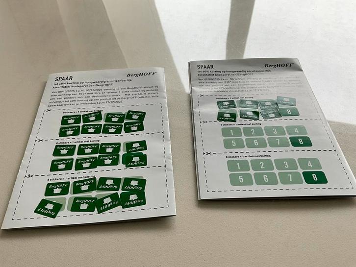 Volle spaarkaart  spaarkaart betreft een actie van BergHOFF, Hobby en Vrije tijd, Spaarzegeltjes, Volle spaarkaart, Ophalen of Verzenden