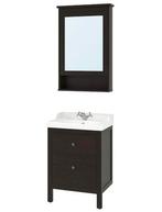 Wastafelkast m lavabo & kraan + Spiegelkast Bruin, Ophalen, Zo goed als nieuw, Spiegelkast
