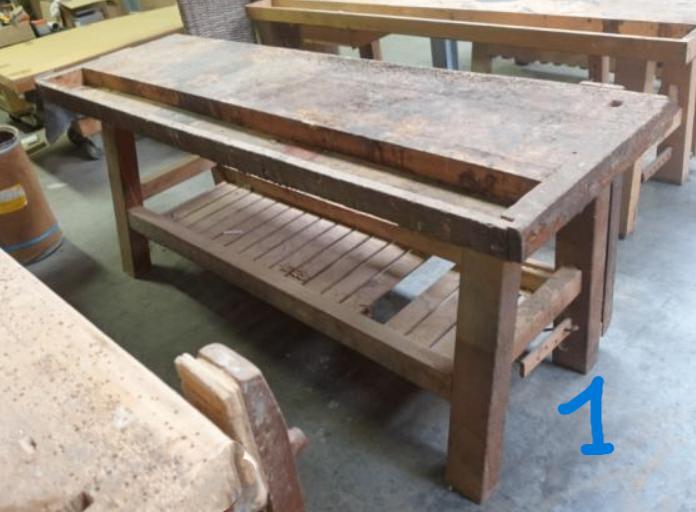 houten werkbanken stevige ouderwetse kwaliteit, Doe-het-zelf en Bouw, Werkbanken, Gebruikt, 170 cm of meer, Ophalen