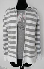 G-Star : gilet / cardigan wit-grijs stripes / M / als nieuw, Maat 38/40 (M), Wit, Ophalen of Verzenden, Zo goed als nieuw