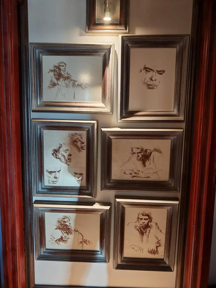 Série de portraits de Jacques Brel – 6 reproductions, Antiquités & Art, Art | Dessins & Photographie, Enlèvement