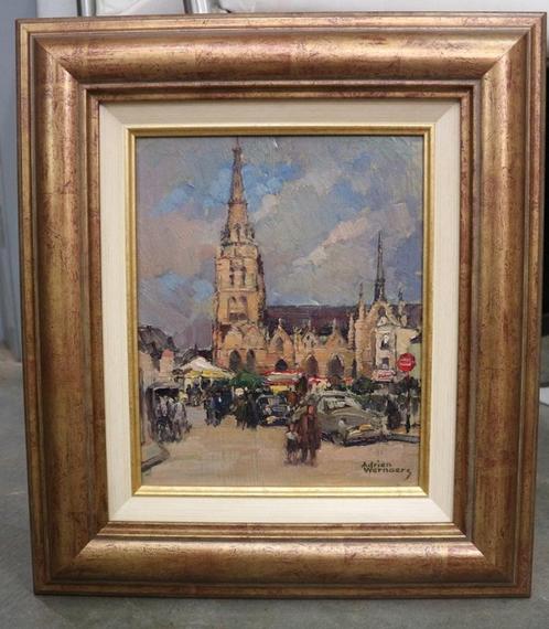 Adrien Wernaers, kermis in de stad, Antiek en Kunst, Kunst | Schilderijen | Klassiek, Ophalen of Verzenden