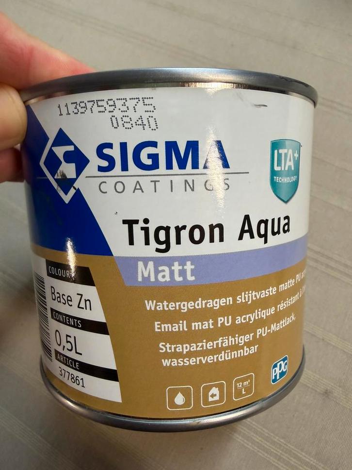 Sigma Tigron donkergrijze lak 0,5liter, Hobby & Loisirs créatifs, Bricolage, Neuf, Matériel, Enlèvement ou Envoi