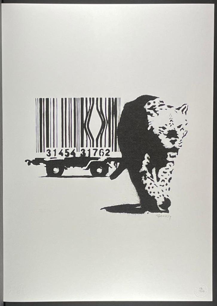 Banksy - Barcode Leopard, Antiek en Kunst, Kunst | Litho's en Zeefdrukken, Ophalen of Verzenden