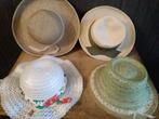 Vintage Rieten hoeden met koord.4 stuks, Kleding | Dames, Hoeden en Petten, Vintage rieten hoeden, Verzenden, Gedragen