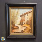 Romantisch olieverf schilderij frans landhuis (64x73,5cm), Ophalen of Verzenden