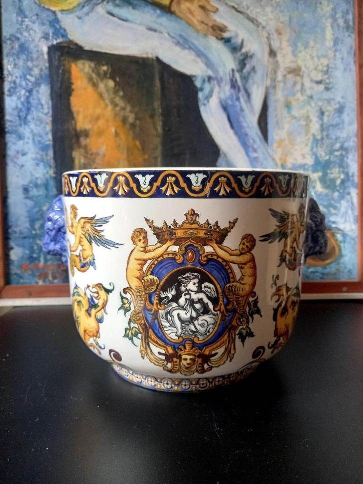 Cache pot en Faïence de Gien, Antiek en Kunst, Antiek | Keramiek en Aardewerk, Ophalen of Verzenden