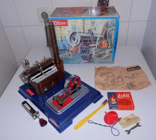 Wilesco D 8 stoommachine (Live Steam) met toebehoren ca.1960, Antiquités & Art, Antiquités | Jouets, Enlèvement ou Envoi