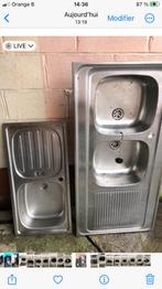 Lot de 2 éviers en inox, Enlèvement ou Envoi