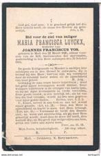 Bp. Luyckx Maria. ° Moll 1826 † Moll 1893, Verzamelen, Ophalen of Verzenden, Bidprentje
