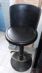 vintage barkruk zwart leder, Ophalen, Gebruikt