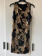 Glitterjurk | zwart en goud | maat XS-S, Enlèvement ou Envoi, Au-dessus du genou, Comme neuf, Taille 34 (XS) ou plus petite