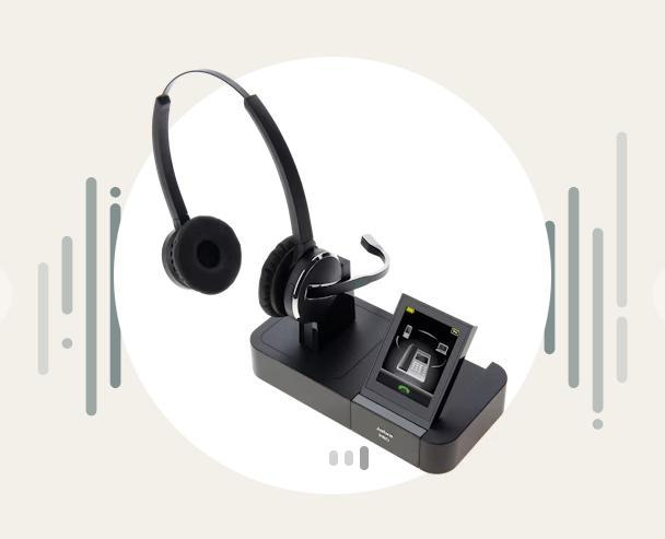 Jabra Pro 9465 Duo Headset, Computers en Software, Headsets, Zo goed als nieuw, On-ear, Draadloos, Inklapbare microfoon, Mute-functie
