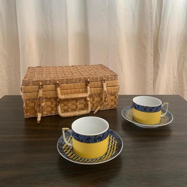 Paar CHRISTOFLE pergolabekers (gemaakt in Frankrijk), Antiek en Kunst, Antiek | Porselein, Ophalen of Verzenden