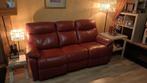Fauteuil/Canapé « Relax » cuir rouge - 3 places, 100 tot 125 cm, 150 tot 200 cm, Rechte bank, Gebruikt