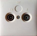 Coax Wandcontactdoos (Radio en TV plug) + Afdekplaatje, WCD, Ophalen of Verzenden, Gebruikt