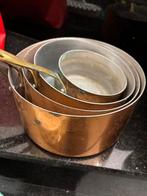 Koperen pannen, Ophalen of Verzenden, Gebruikt, Pannenset