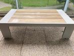 Table basse de jardin en alu et teck, Jardin & Terrasse, Comme neuf, Rectangulaire, Aluminium