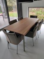 Mooie naturel eiken tafel en 6 stoelen, Huis en Inrichting, Tafels | Eettafels, Ophalen, Eikenhout, 50 tot 100 cm, Zo goed als nieuw