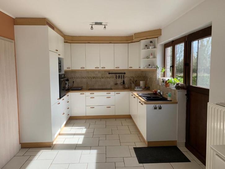 cuisine, Huis en Inrichting, Keuken | Complete keukens, Gebruikt, U-keuken, Wit, Hout, Met kookeiland, Ophalen