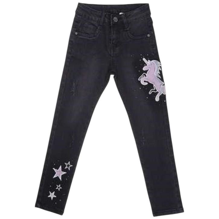 Meisjes stretchy skinny jeans zwart Unicorn 164 - Nieuw, Kinderen en Baby's, Kinderkleding | Maat 164, Nieuw, Meisje, Broek, Ophalen of Verzenden