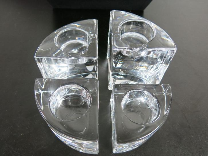 Set Orrefors Helene Krantz kaarsenhouders, kwartet, Antiek en Kunst, Antiek | Glaswerk en Kristal, Ophalen of Verzenden