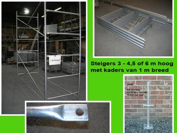 Steigers 3 - 4,5 of 6 m hoog - kaders 1 m breed - stellingen beschikbaar voor biedingen