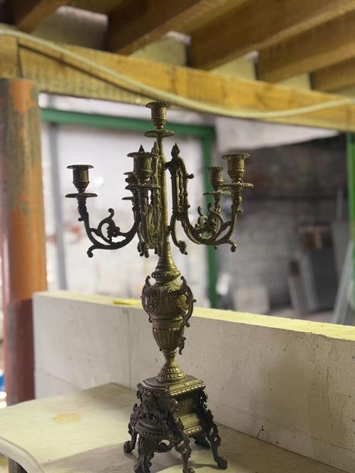 Antiek- kandelaar, Huis en Inrichting, Woonaccessoires | Kandelaars en Kaarsen, Kandelaar, Goud, Ophalen