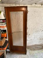 Vintage deur met glas, inclusief origineel kassement, Doe-het-zelf en Bouw, Deuren en Vliegenramen, Ophalen, Gebruikt, Glas
