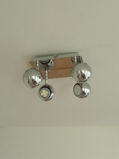 Verlichtingsarmaturen: plafondspot, 4-lamps. 2 stuks beschik, Huis en Inrichting, Lampen | Plafondlampen, Gebruikt, Metaal, Ophalen