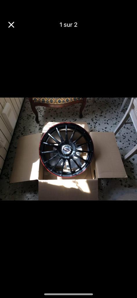 Jantes Monza RS noir mat liseré rouge vif, Auto-onderdelen, Banden en Velgen, Velg(en), All Season, 17 inch, Bestelwagen, Nieuw