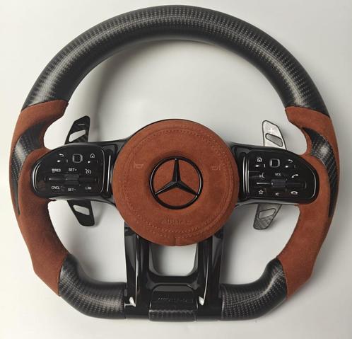 Mercedes custom carbon AMG stuur bruin alcantara, Auto-onderdelen, Besturing, Mercedes-Benz, Nieuw, Ophalen of Verzenden
