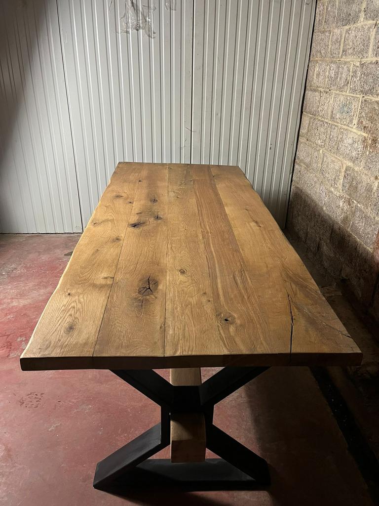 Massieve Eiken tafel, Huis en Inrichting, Tafels | Eettafels, Zo goed als nieuw, Ophalen