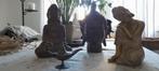 3 kleine budha beeldjes en klein ijzeren sierpotje, Tuin en Terras, Ophalen