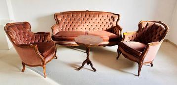Zetel oudroze barok vintage boudoir salon antiek beschikbaar voor biedingen
