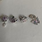 bedels pandora 925 4st Met strass, Pandora, Ophalen of Verzenden, Zo goed als nieuw, 4 bedels of meer