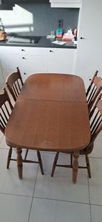 keukentafel met 4 stoelen te koop, Ophalen, Gebruikt, Eikenhout, 50 tot 100 cm