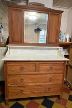 Antieke badkamerkast met wit marmeren blad, Antiek en Kunst, Antiek | Meubels | Kasten, Ophalen