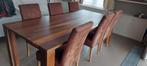 Tafel met 6 stoelen weg wegens overlijden, Huis en Inrichting, Ophalen, Gebruikt, Vijf personen of meer, Rechthoekig