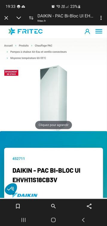 daikin Pompe à chaleur 11kw neuve, Enlèvement, Neuf