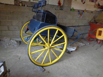 Calèche 2 places, grandes roues, Utilisé, Cheval