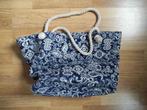 Strandtas met ritssluiting - blauw/wit motief, Enlèvement, Comme neuf, Bleu, Autres types
