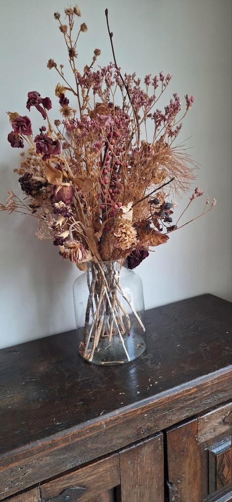 Fleurs séchées + vase, Maison & Meubles, Accessoires pour la Maison | Fleurs séchées, Comme neuf, Enlèvement