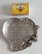 tinnen schaaltje 'pensioen', Antiek en Kunst, Curiosa en Brocante, Ophalen of Verzenden