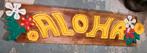 planche en bois d albesia Tiki style 100 cm aloha, Enlèvement ou Envoi