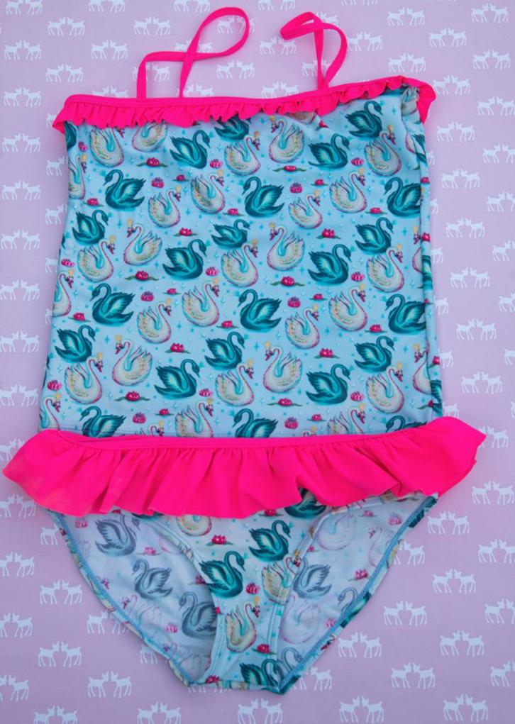 Tankini (bikini – badpak) Mim Pi zwanen Maat 152, Kinderen en Baby's, Kinderkleding | Kinder-zwemkleding, Zo goed als nieuw, Tankini