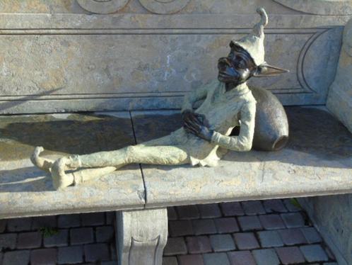 statue d un lutin ou troll en bronze endormi sur une cruche, Jardin & Terrasse, Statues de jardin, Neuf, Autres types, Autres matériaux