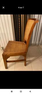 6 chaises en teck Sofia, Huis en Inrichting, Stoelen, Ophalen, Riet of Rotan, Bruin, Zo goed als nieuw